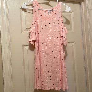 Elle pink polka dot -never worn shoulder shirt!